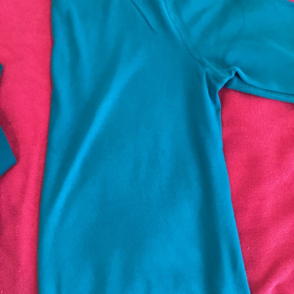 Three Dots Women’s Long Sleeve Teal T Shirt, Size Small, 100 % Cotton - Picture 5 of 5